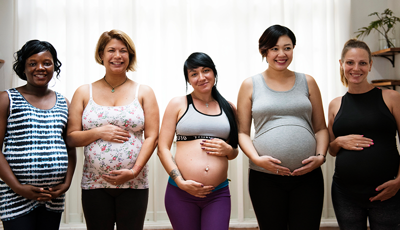 group of pregnant women