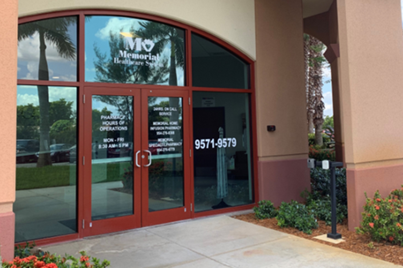 entrance to memorial specialty pharmacy and home infusion facility